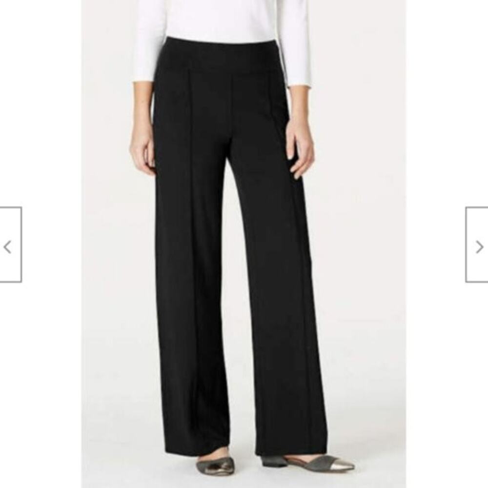J Jill Seamed Full Leg Wide Pants Wearever Collection Capsule Pull On Black XL